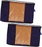 2Pcs Quilts Storage Bags Breathable Under Bed Clothing Organizer Non Woven Lightweight for Blankets and Comforters Space Saving