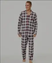 Family Pajamas Matching Stewart Plaid Set Men's Small Loungewear Sleepwear Red