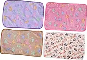 HOMOBABE 4pcs Pet Blanket Blankets Fluffy Blanket Along with Travel Blanket Paw Print Throw Blanket Small Dog Blanket Paw Print Blanket Cat Blanket for Indoor Cat Plush Cat Sleep Mat Cloth