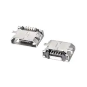 30PCS Micro USB Female Socket Connector, 5-Pin DIP 180 Degree Repair Adapter