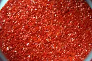0124.02 - 1 OUNCE RED OPALESCENT BULLSEYE GLASS MEDIUM FRIT 90 COE FUSIBLE