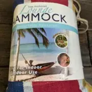 New Tree Anchored Lounge Hammock MULTICOLOR COLORFUL RED BLUE YELLOW