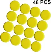 TIDTALEO 48Pcs Yellow Round Waxing Pads for Car Polishing and Cleaning Sponge Applicators Washable and Durable for Auto Detailing and Buffing