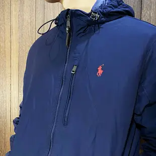 美國百分百【全新真品】Ralph Lauren 羽絨外套 連帽 男款 RL 小馬 Polo 夾克 深藍 BC75