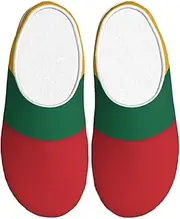 [EdWal] Flag of Lithuania print Winter Warm Slippers Indoor Anti-skid Plush Slippers Relaxing at Home for Women Men