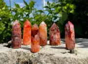 Wholesale Lot 1 Lb Fire Quartz Obelisk Tower Crystal Wand Energy Decoration