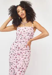 [AFRM] Summer Pink Bouquet Amara Midi Dress