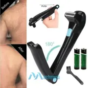 Electric Back Shaver w/ Foldable Handle Painless Body Hair Remover Self Grooming