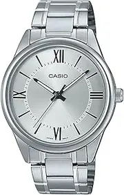 [Casio] MTP-V005D-7B5 Men's Standard Stainless Steel Silver Roman Dial Analog Watch