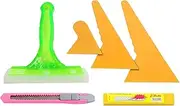 Giantz Window Film Tool Kit, Set of 5 Blackout Windows Tint Privacy Films Roll Sticker Squeegee Tools Lit Home Room Office Car Furnishings, Durable Yellow