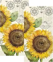 Disposable Guest Towels Paper Hand Towels for Bathroom, Fingertip Towels French Bee Country Decor Pak 32