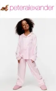 BNWT PETER ALEXANDER GIRLS KIDS SATIN LONG PJ SET SIZE 12 (PINK STRIPE) $89.99