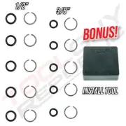 1/2" & 3/8" Impact Wrench Socket Retaining Ring C Clip with O-Ring - 5 sets each