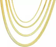 [SHMAZ] Stainless Steel Necklaces Snake Chain Herringbone Choker Men Necklace For Women