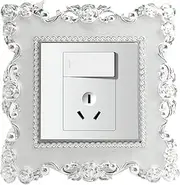 Apujent Socket Plate Covers, Wall Electric Socket Surround Guard, Electrical Outlet Cover, Outlet Protector, Outlet Plug Cover for Single Light Socket Faceplate