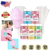 Delicious 5-Flavor Cotton Candy Floss Sugar Kit with 50 Cones - Fun for All!