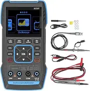 Oscilloscope Multimeter, 2.8 Inch LCD Dual Channel Handheld Digital Oscilloscope Kit with 10X Oscilloscope Probe, DC/AC Voltage/Current Test, Amp Ohm Volt Meter Test