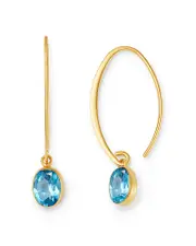 Bloomingdale's Fine Collection Blue Topaz Threader Earrings in 14K Yellow Gold