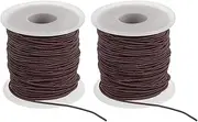 uxcell Elastic String for Bracelet 164 Ft/50 Meter Length 1.2 mm Dia, 2 Roll Sturdy Stretchy String Cord for Jewelry Making Necklace Beading Craft DIY, Brown