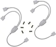 WANGCL 2 x LED Strip Splitter Cable, 4 Pin RGB Splitter 1 to 2 Ports LED Controller Connector for RGB 5050 3528 2835 LED Strip, White