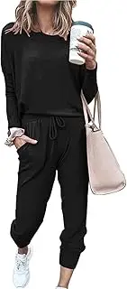 [Paintcolors] Women's Lounge Sets Two Piece Outfits Sweatsuits Sets Long Pant Loungewear Workout Athletic Tracksuits