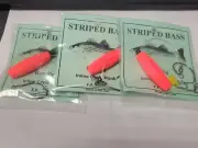 3 USA MADE Float Rigs w/Braid Fish Finder Striped Bass 6/0 Inline Circle Hook