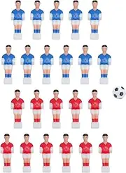 Foosball Men Replacement, 22pcs Red Blue Table Football Men Table Soccer Player Replaceable Foosball Player with 32mm Black White Ball for 4824 Table Football Machine