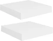 vidaXL Floating Wall Shelves, 2 pcs White 23x23.5x3.8 cm, MDF Honeycomb and Metal Frame, Invisible Mounting System, Shelf Display for Home Decor