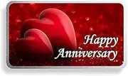 Happy Anniversary 10 Gm Silver Bar Coloured (999) Pure Silver