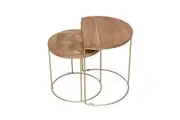 Matt Blatt Pablo Brass Inlay Nested Side Tables