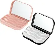 False Eyelashes Storage Box, 2pcs Eyelash Container Cases Display Holder Box Makeup Organiser for Travel Cosmetic Storage Lightweight and Portable Eyelash Holders