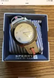 NEW $140 tags SPERRY Top Sider women Preppy Watch w/box Japan Movt. New BATTERY!