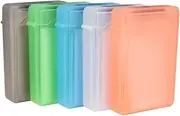 5Pcs Hard Drive Protection Case Durable Plastic Storage Protector with Strong Snap Lock Mixed Colors for Convenient Organization at