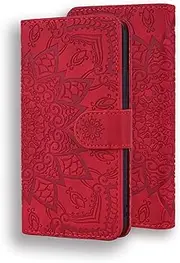 YBFJCE for Google Pixel 6 Pro Wallet Case, Protective PU Leather Shockproof Dropproof Flip Phone Shell, Magnetic Kickstand Card Slots Cover for Google Pixel 6 Pro, Red