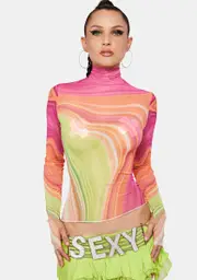 [AFRM] Spring Wave Zadie Mesh Turtleneck Top