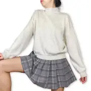 NWT Alice + Olivia Mattie Blouson Pullover Sweatshirt Wool Sweater Size L