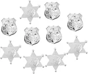 ERINGOGO Quality Kids Police Costume 10pcs Plastic Police Badges Hexagram Badges Portable Cosplay Props