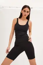 Black Tank Top Sleeveless Underseam Activewear - Size S, Women's Tank