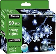 Sansai 50 LED Battery Snowflake Decorative/Christmas String Lights Cool White
