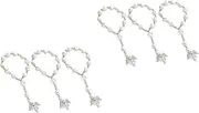 Hohopeti 2sets Fashion Rose Shape Beads Bracelet Love Acrylic Jewelry for Ladies Creamy 12pcs*2
