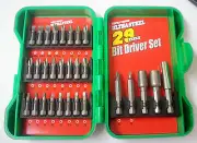 29Pc Bit Driver Set Slotted Phillips Square Bits Nut Drivers Magnetic Bit Holder