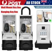 LED 4-Digit Combination Lock Key Safe Storage Box Padlock Home Outdoor Security