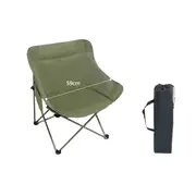 Outdoor folding chair camping moon chair army green