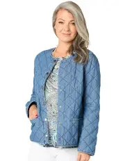 [Fella Hamilton] Colette Short Quilt Jacket in Indigo