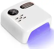 Cordless Led Nail Lamp, 72W Rechargeable Led Nail Light, Portable Gel UV Led Nail Lamp with 4 Timer Setting Sensor and LCD Display for Salon Home Nail Art (White)