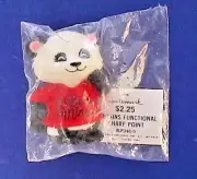 Hallmark PIN Valentines Vintage BEAR PANDA Shirt Tales BE MINE 1982 Brooch NEW
