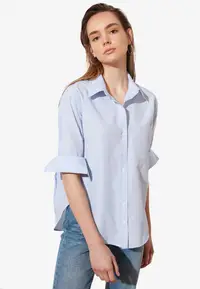 在飛比找ZALORA購物網優惠-Long Sleeve Boyfriend Shirt