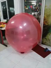 1x customtex classic Flat Round 55 inch+ *RED* Double dipped big balloon looner