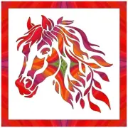 8"x8" Clear Plastic Stencil - Horse Head Leaf (MCA28) Free Shipping