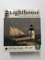 Lighthouse Collection "Brant Point Homecoming" 550 Piece Jigsaw Puzzle NEW